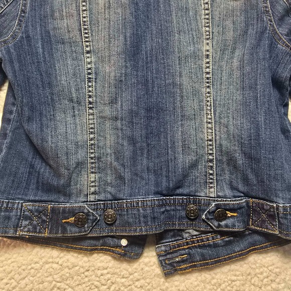ANA A New Approach Womens Denim Jacket Medium Blue Studded Trucker Jean Jacket M - Picture 6 of 13